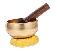 Levemolo Copper Singing Bowl for Meditation with Quiet and Long Sound, Deep Meditation Effect, Delicate Design and Fine Workmanship, for Yoga, Buddhism Home Decor, Authentic Handcrafted Random Color