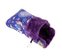 Levemolo Cotton Pet Sleep Pouch with Lovely Deer Pattern Soft Warm Hanging Bed for Hamsters Sugar Gliders Squirrels Comfortable Small Animal Nest Suitable for Sleeping and Playing Blue
