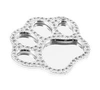 Levemolo Crystal Cat Paw Phone Case Decoration with Reflective Travel Mirror Lightweight DIY Cell Cover Charm Compact Silver Adornment for Makeup the Go Cute Cat Themed Gift Accessory