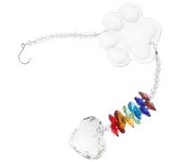 Levemolo Crystal Sun Catcher Hanging Ornament with Rainbow Prism, 33.5cm Outdoor Patio Window Decor, Heart-Shaped Crystal Pendant for Garden Balcony Party