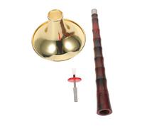 Levemolo D Key Chinese Suona Wind Musical Instrument with Golden Bowl Weather Resistant Abs Resin Construction Imitation Wood Texture for Outdoor Performance and Professional Beginners