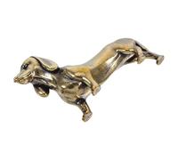Levemolo Dachshund Figurines Miniature Dachshund Desk Figurine Desk Ornament Small Statue Decor Tiny Trinkets Golden