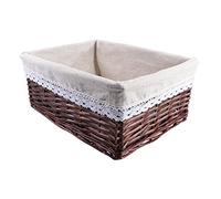 Levemolo Daisy Style Wicker Storage Basket Kitchen Sorting Basket Laundry Toys Sundries 40x30x16cm