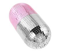 Levemolo Disco Mirror Makeup Organizer with Lid, Glass Capsule Cosmetic Brush Holder Featuring Mirrored Mosaic Interior and Stable Storage for Bathroom and Vanity Table