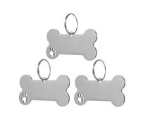 Levemolo Dog Tag Cat Name Tag Stainless Steel Engraved Anti-Lost Silver Bone Shape for Dogs and Puppies