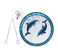 Levemolo Dolphin Hanging Ornament Acrylic Acrylic Pendant Window Hanging Artwork, Double-sided, for Garden and Party Decor