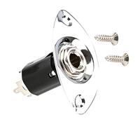 Levemolo Electric Guitar Jack Socket Brushed Chrome Double Socket End Pin Jack Gt51