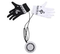 Levemolo Electric Piano Gloves Musical Fingertips and Built-in Speaker Rechargeable Fingerless Keyboard Gloves for Music Practice and Party Use for Piano Players