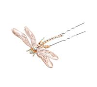 Levemolo Elegant Alloy Dragonfly Hair Fork for Women, Decorative Hair Stick with Pink Colour, Not Easy to Fade and Lightweight, for Important Occasions and Daily Use
