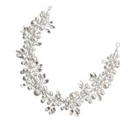 Levemolo Elegant Jewel Headband Wedding Pearl Headpiece Artificial Pearl and Zinc Alloy Material, Delicate Silver Wedding Bride Headband for Women and Bridesmaids at Parties and Many