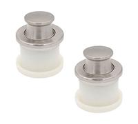 Levemolo Embedded Knobs 2pcs Telescopic Spring Handle Drawer Pulls Hidden Bounce Handle White Plastic Zinc Alloy for Wardrobe Cabinet Cupboard Door