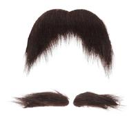 Levemolo Fake Mustache and Eyebrows Set, Plush Velour, Lightweight, Effortless Application, Black, for Halloween and Theatrical Productions, Costume Beard Prop