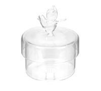 Levemolo Glass Cake Stand Lid with Dome Cover , Bird Shape Dessert Tray Keeps Food Clean , for Party Serving and Display