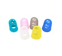 Levemolo Guitar Finger Protectors Protect from Pain Silicone Finger Guards 10pcs Food-grade Material Ventilated Several Holes Five Sizes Random Color for Ukulele Beginners