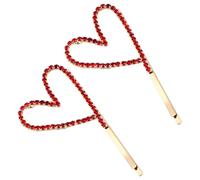 Levemolo Hair Clips Elegant and Stylish 2pcs Alloy with Rhinestones Heart-shaped Bangs Barrettes Delicate Craftsmanship to Add Beauty for Parties and Dinners