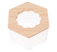 Levemolo Hamster Sand Bath Bowl and Toilet Combo for Small Pets, Large Size with Wooden Lid, Multi-Functional Gerbil Bathing Tub and Litter Box for Hamsters and Guinea Pigs