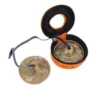 Levemolo Handmade Brass Cymbal Bell Meditation Chime with Eight Auspicious Patterns and Storage Bag - Copper Percussion Instrument for Yoga, Sound Healing, and Mindfulness Practice