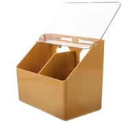 Levemolo Hanging Pigeon Feeder Lid, Dual Hole Brown Cage Feeding Basin for Birds, Multifunctional Food and Water Container Suitable for Parrots and Pigeons