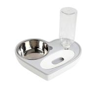 Levemolo Heart Shaped Automatic Pet Water Dispenser Water Bowl for Cats Dogs Overflow Drinking Supplies Smooth Design Elegant Grey