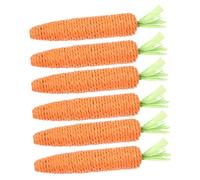Levemolo Hemp Rope Carrot Cat Chew Toys 6-Piece Set Natural Cat Teething Sticks for Kittens Interactive Molar Playthings