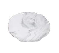 Levemolo Jewelry Display Plate Marble Pattern Ceramic Plate Gold Painted Ceramic Plate Suitable for Earrings and Western Food