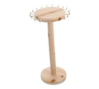 Levemolo Jewelry Display Rack Wooden Earring Storage Stand Hooks Stylish Necklace Organizer for Countertop Dresser and Store Use Prevents Messy Jewelry Sturdy Base Design