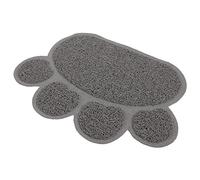 Levemolo Kitten Litter Mat Cat Litter Rug Pet Cat Litter Pads Paw Shaped Design Sturdy 30x40cm Gray