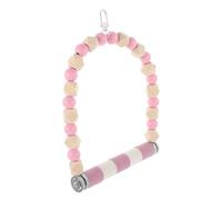 Levemolo Large Bird Perch Pumice Stand Swing for Parakeets and Parrots, Pink and White Nail Care Toy for Cage Balance and Beak Maintenance