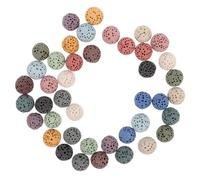 Levemolo Lava Stone Beads 39Pcs 8Mm Natural Volcanic Round Loose Beads for Aromatherapy Diffuser in Cars Homes Offices and DIY Jewelry