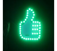 Levemolo LED Finger Gesture Light for Car Windows, Black PVC Material with Remote Control, Multifunctional Interactive Signal Lamp for Driving