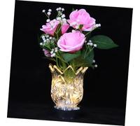 Levemolo LED Rose Flower Lamp in Glass Vase Warm Light Night Decor for Bedroom Home Ambient Lighting