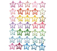 Levemolo Lightweight Metal Five-pointed Star Hair Clip Easy to Use Decorative Hair Accessories 35 Pcs Random Color for Little for Daily Wear and Parties
