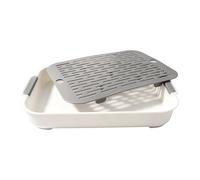 Levemolo Litter Box Heightened Fence Design Rectangular and Thick Pp Bottom Net, Prevents Feet from Getting Stuck, Easy to Place for Small Animal Potty for Small Rabbits and Guinea Pigs