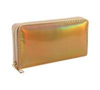 Levemolo Long Zipper Clutch Wallet for Women, Long Zipper Purse, Iridescent PVC and Polyester Flat Purse, Organizes Money Coins and Cards, for Party Night and Exhibitions
