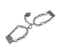 Levemolo Luminous Alloy Watch Strap for Compatible Smartwatch 1/model Black, Wristband with Agate Chain, Replacement Band for Night Use