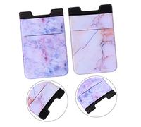 Levemolo Marble Phone Case Adhesive Holder 2 Pieces Cell Phone Pouch Adhesive Mount Fashion Marble Design