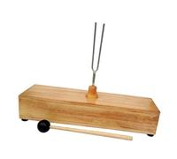 Levemolo Metal Tuning Fork with Wooden Base and Hammer for Physics Acoustic Experiment Educational Tool Practical Resonance Fork for Scientific Study
