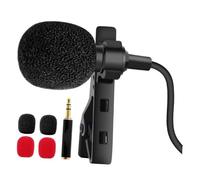 Levemolo Microphone Effect Mic Omnidirectional Lavalier Mini Clip-on 3.5mm and Lapel with Audio for Recording Laptop Computers for Video Outdoor Lectures
