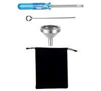 Levemolo Mini Funnels Set for Urn Filling Kit Stainless Steel Liquid Dispensing Funnel with Blue Screwdriver and Velvet Bag Miniature Refill Tool for Small Pet and Human Ashes Memorials