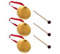 Levemolo Mini Gongs and Safe Design 3 Sets Copper Plated with Mallets Strong Sense of Rhythm for Boys and Girls for Kindergarten Performance Stage and Collection Decorative Ornaments