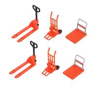 Levemolo Miniature Hand Trolley and Platform Cart for Realistic Micro Construction Moving Tools Educational Props for Learning Engineering Vehicles Birthday Boys