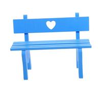 Levemolo Miniature Park Bench with Arms High Simulation Model Furniture for Mini House Garden Patio Decor Blue Mini Bench Seat for Dollhouse Accessories
