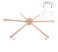 Levemolo Natural Wood Mobile Frame Kit with Six-Legged Spherical Base for DIY Nursery Hanging Bell Holder Sturdy Crib Mobile Arm with Elegant Design Easy Assembly Wooden Decorative Stand