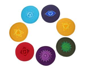 Levemolo Nepal Handcrafted Embroidered Tibetan Singing Bowl Mats Cushions 7pcs with Protective Comfortable Polyester Material Suitable for Yoga Classes and Meditation