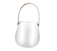 Levemolo Nordic Style Glass Flower Vase with Leather Handle Large Floral Arranging Vase for Home Decor Simple Design for Weddings and Housewarming Parties