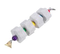 Levemolo Parrot Beak Grinding Stone with Flower Chew String for Small Animals, Squirrel and Chinchilla Chew, Natural Bird Cage Accessory for Parakeets and Hamsters