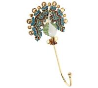 Levemolo Peacock Metal Wall Mount Hook Decorative Coat Hat Hanger Retro Enamel Floral Design Vintage Key Hanging Hook for Home Storage