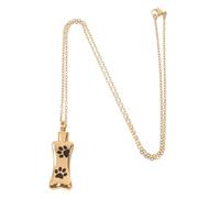 Levemolo Pet Urn Necklace for Dog Ashes Stainless Steel Cremation Memorial Necklace Ashes Pendant