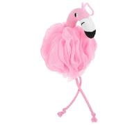 Levemolo Pink Flamingo Shower Ball Mesh Pouf for Bathing with Rich Lather and Soft Cloth Material, for Daily Home and Travel Use, Bath Accessory for Female Friends and Little