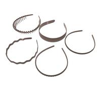 Levemolo Plastic Hair Bands Non Slip Face Wash Headbands 5pcs with Teeth Coffee for Teens and Women Warm Season